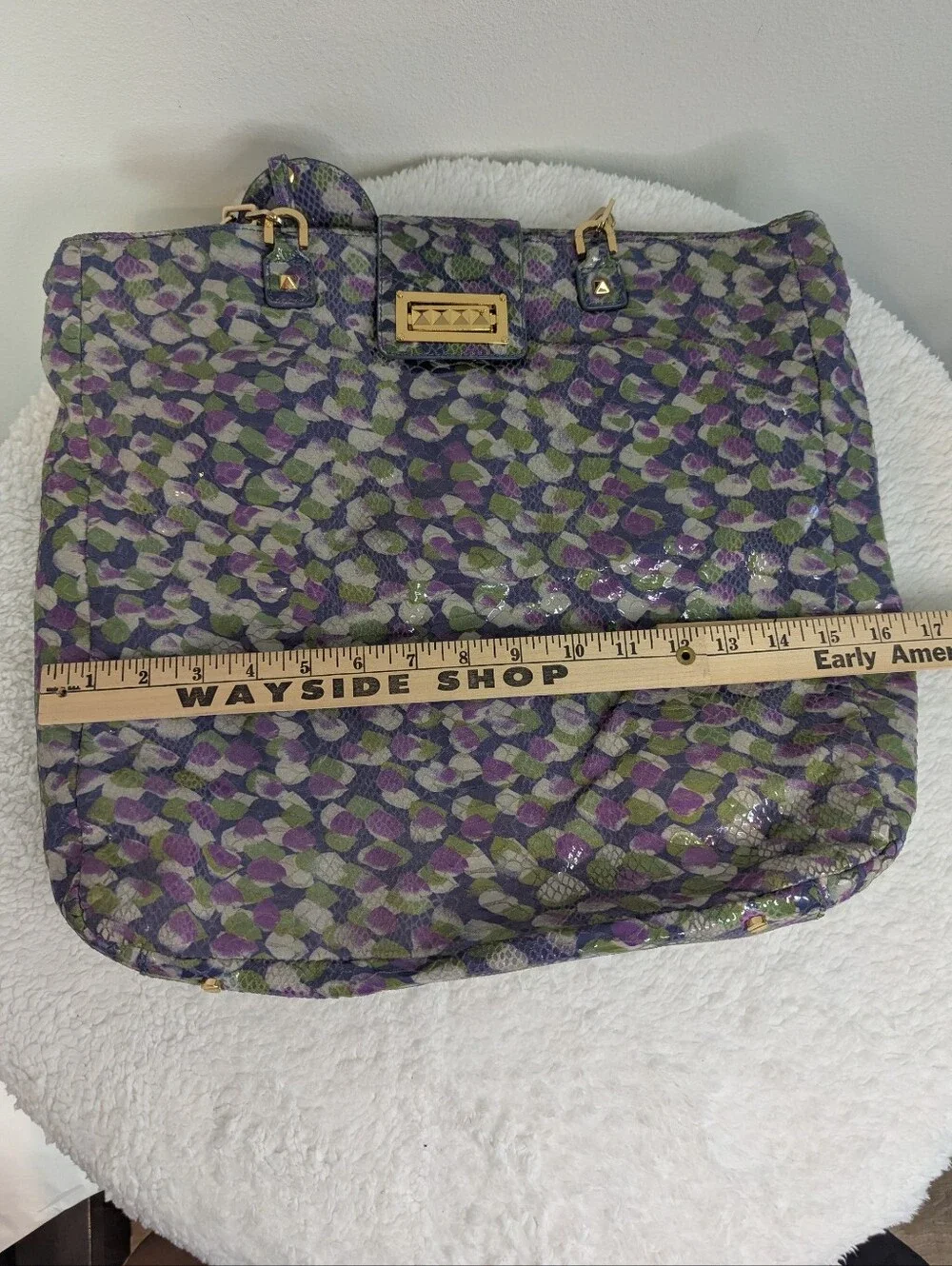 Tory Burch Multicolored Snakeskin Print Tote Gold Hardware Statement Bag